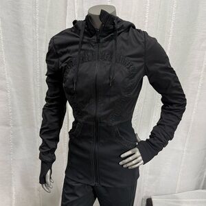 lululemon Women's dance studio Black Hooded reversible Zip Jacket
